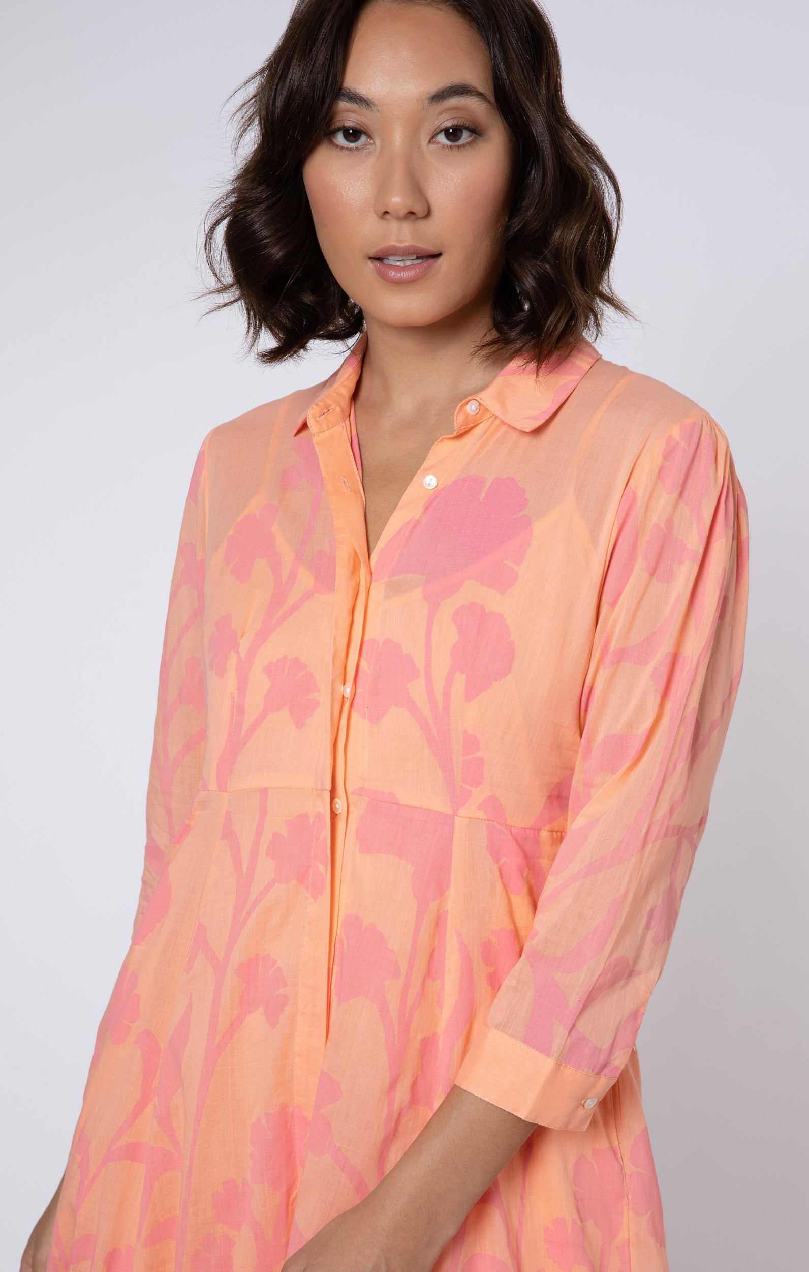 Peach shirt dress best sale