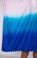 Pale Pink, Blue & Cobalt Silk Ombre Poncho → Juliet Dunn London