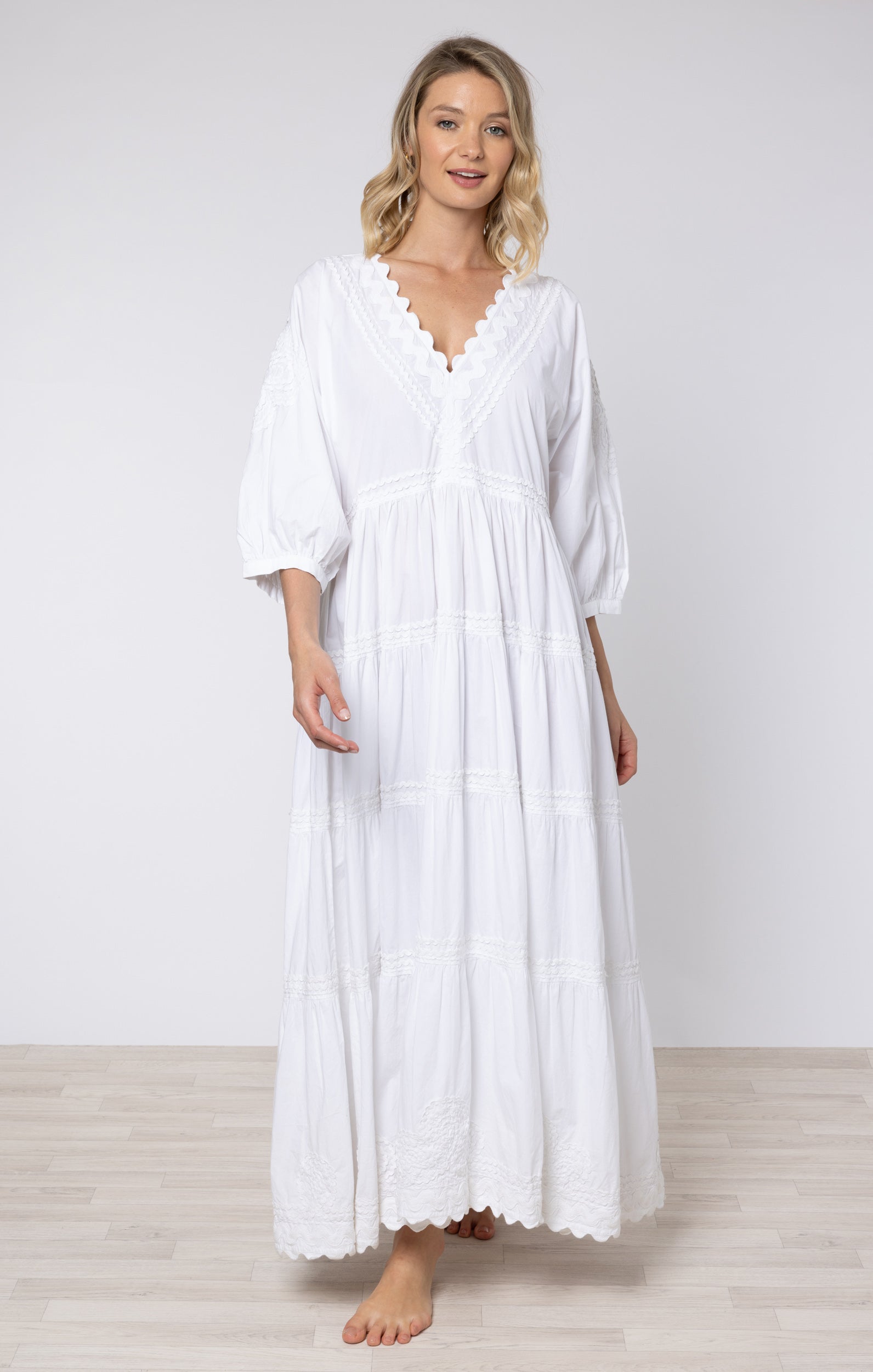【Juliet Dunn】 Embroideredコットンポプリン maxiドレス Juliet Dunn Embroidered cotton poplin maxi dress Juliet Dunn
