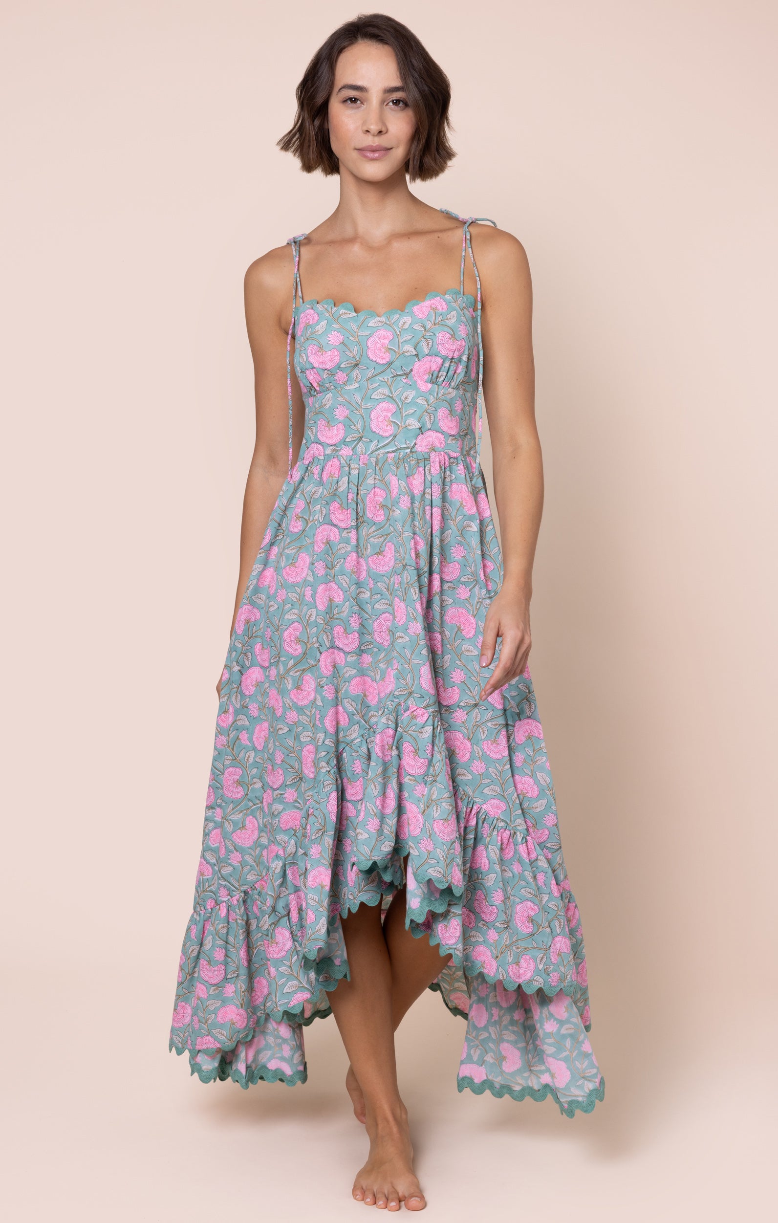 Cactus Ginkgo Floral Dress → Juliet Dunn London Cactus Ginkgo Floral Dress → Juliet Dunn London