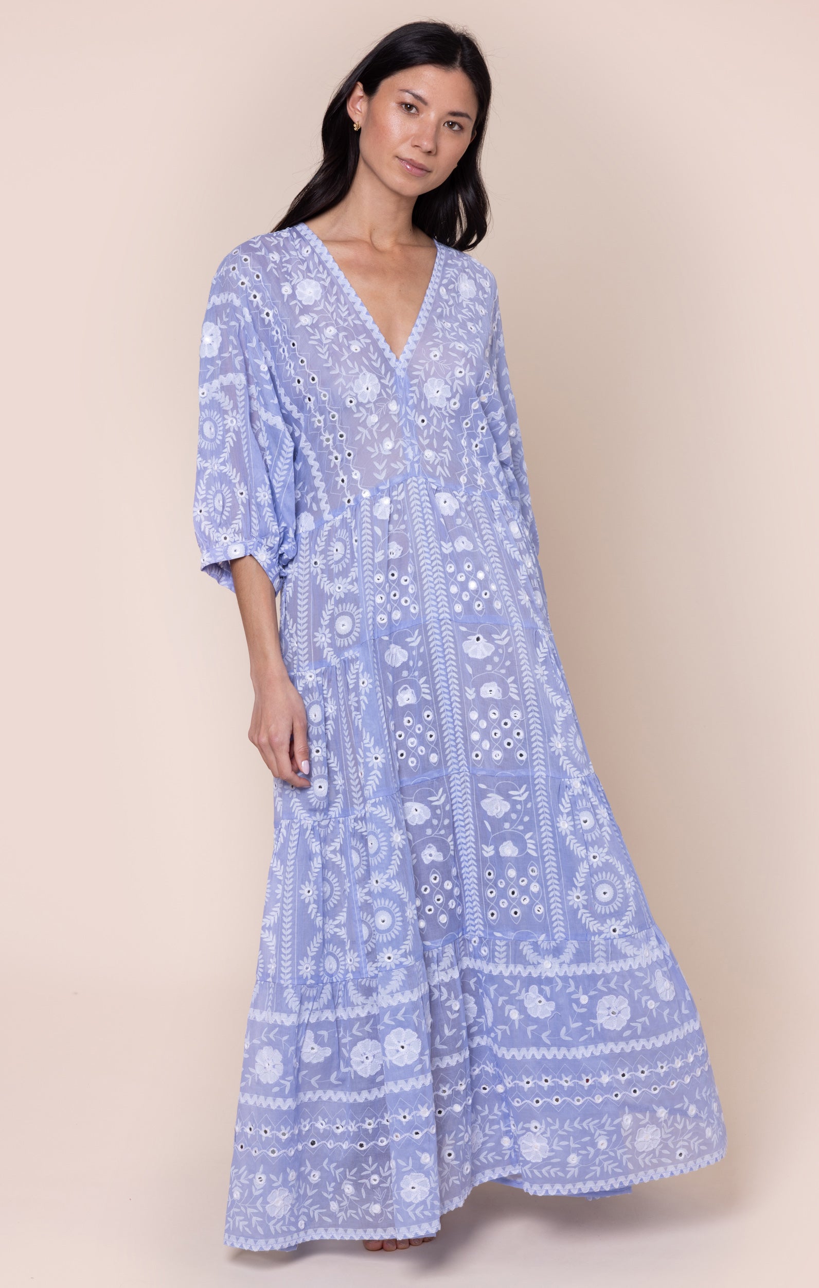 Hydrangea Flower Print Maxi Dress Juliet Dunn London Hydrangea Flower Print Maxi Dress Juliet Dunn London
