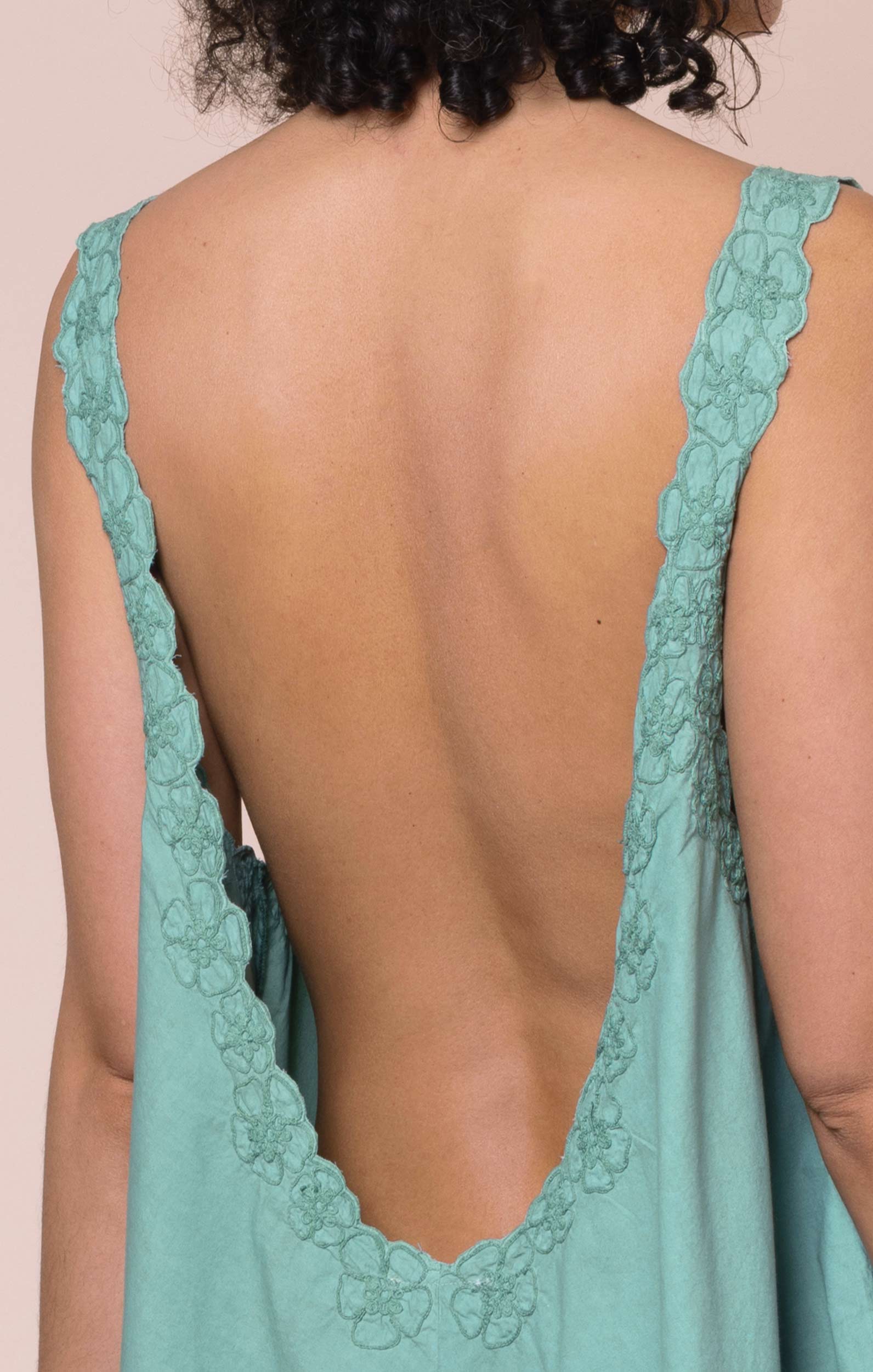 Cactus Green Low Back Dress Juliet Dunn London Cactus Green Low Back Dress Juliet Dunn London
