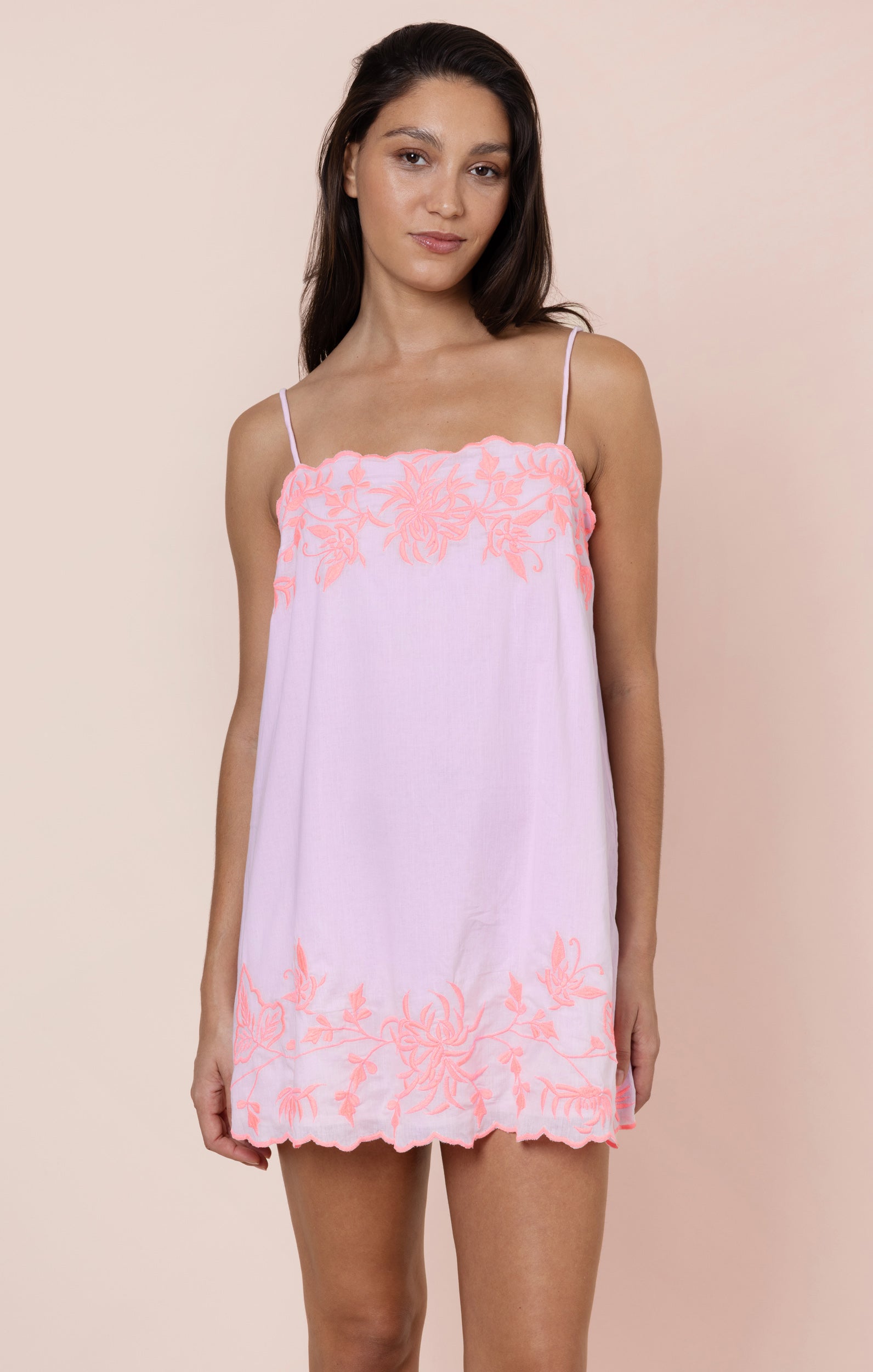 juliet dunn embroidered cotton mini dress Paloma Poplin Cut Out Embroidery Loose Mini Dress Juliet Dunn London