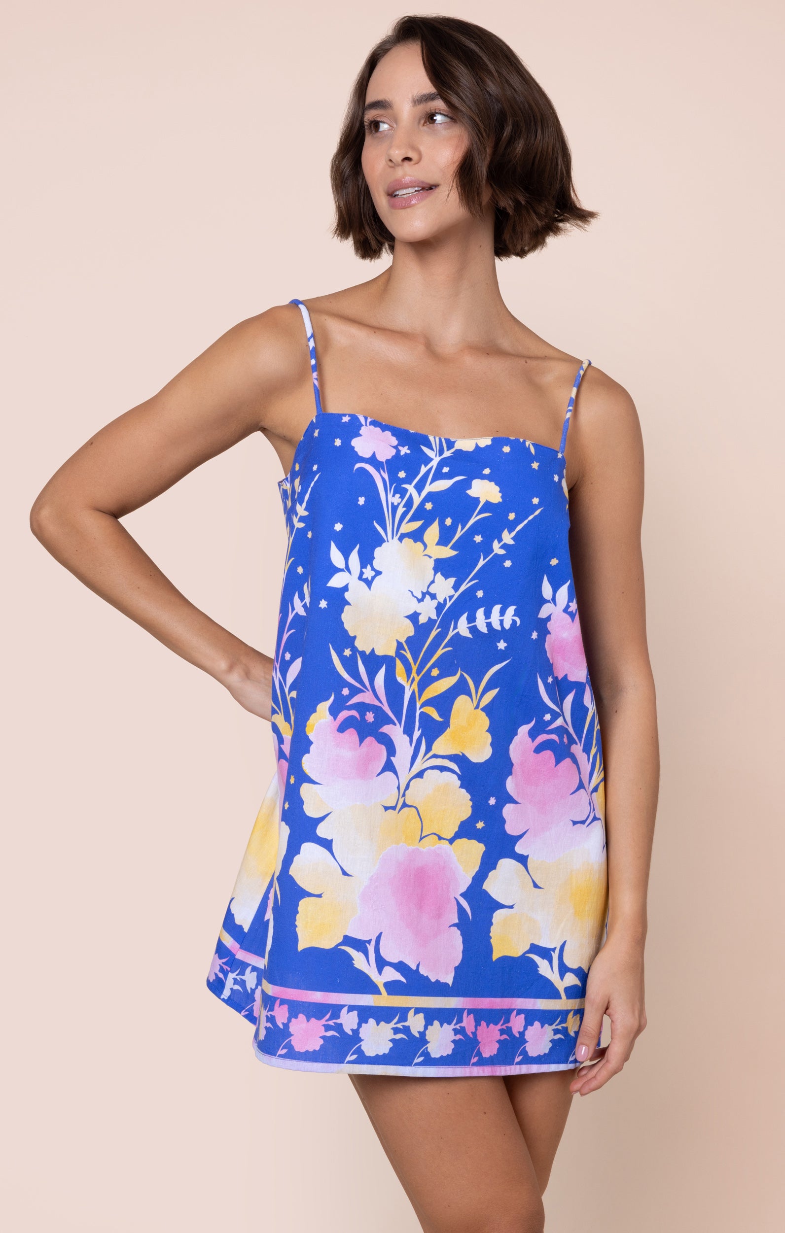 electric blue floral dress Blue Floral Mini Dress London Juliet Dunn London