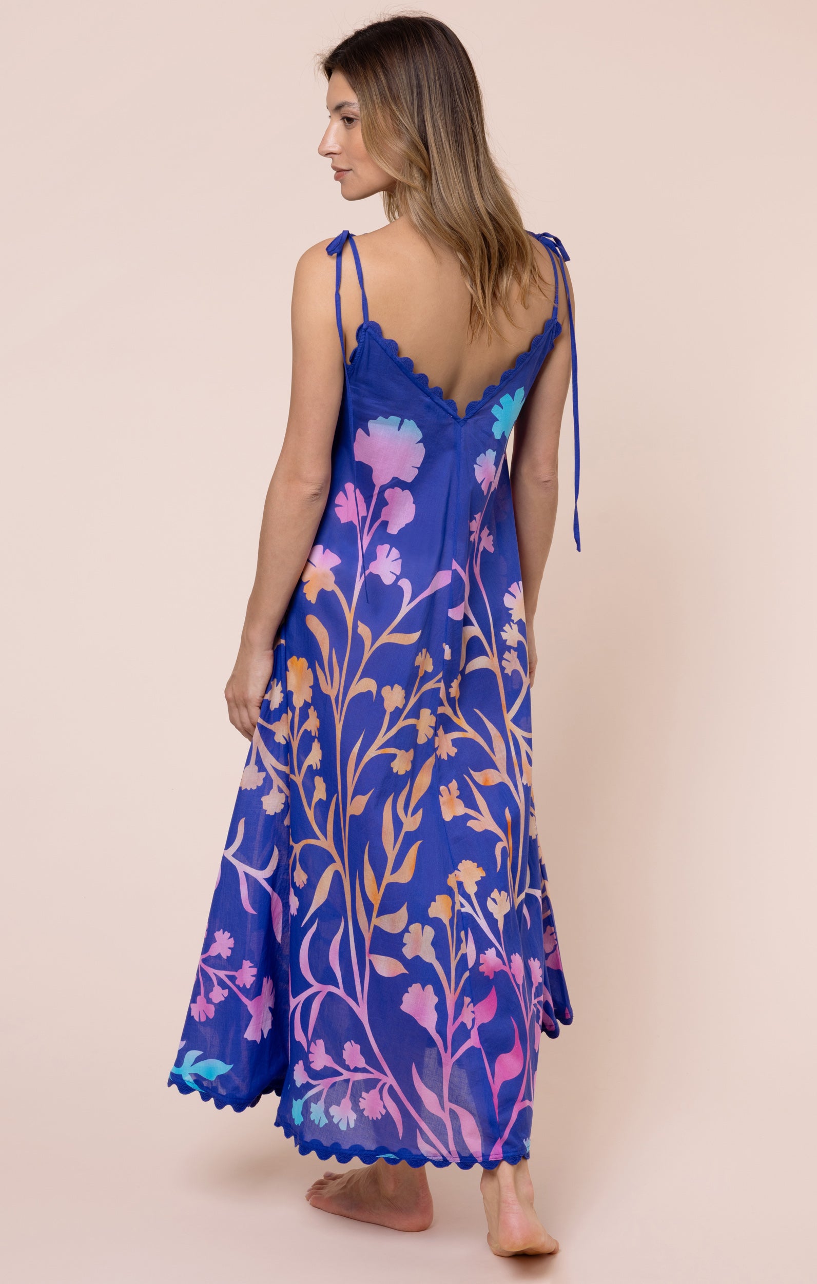 blue dress for baby girl Blue Floaty Dress with Majorelle Tie Dye Print → Juliet Dunn London